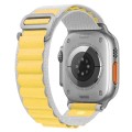 Nylon Watch Band For Apple Watch Series 8&7 45mm / SE 2&6&SE&5&4 44mm / 3&2&1 42mm (Yellow + Grey)
