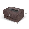 Car Hanging Type Tissue Box Sheepskin Leather Facial Tissue Case(Blue)