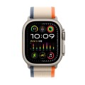 Nylon Watch Band For Apple Watch Ultra 49mm / Series 8&7 45mm / SE 2&6&SE&5&4 44mm (White+Orange)