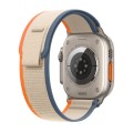 Nylon Watch Band For Apple Watch Ultra 49mm / Series 8&7 45mm / SE 2&6&SE&5&4 44mm (White+Orange)