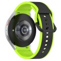 For Samsung Galaxy Watch4 Classic 46mm / Watch4 44mm Two-color Silicone Watch Band(Black Lime)