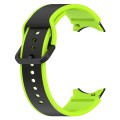 For Samsung Galaxy Watch4 Classic 46mm / Watch4 44mm Two-color Silicone Watch Band(Black Lime)