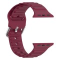 Ocean Ripple Watch Band For Apple Watch Series 8&7 45mm / SE 2&6&SE&5&4 44mm(Wine Red)