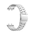 For OPPO Watch 3 Three-bead Flat Buckle Stainless Steel Watch Band(Silver)
