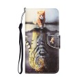 For Samsung Galaxy A20 / A30 Colored Drawing Leather Phone Case(Tiger)