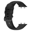 For OPPO Watch 3 Solid Color Soft Silicone Watch Band(Black)