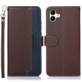 For Samsung Galaxy A04 4G KHAZNEH Litchi Texture Leather RFID Phone Case(Brown)