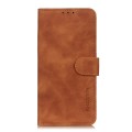 For Samsung Galaxy A04 4G KHAZNEH Retro Texture PU + TPU Horizontal Flip Leather Case(Brown)