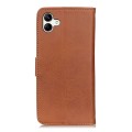 For Samsung Galaxy A04 4G KHAZNEH Cowhide Texture Horizontal Flip Leather Phone Case(Brown)