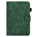For Amazon Kindle Paperwhite 4/3/2/1 Embossed Smile Flip Tablet Leather Case(Green)