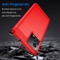 For Motorola Edge 30 Fusion/Moto S30 Pro Brushed Texture Carbon Fiber TPU Phone Case(Red)