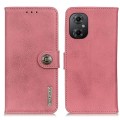 For Xiaomi Poco M4 5G/M5 5G KHAZNEH Cowhide Texture Horizontal Flip Leather Phone Case(Pink)