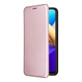 For vivo Y22s / Y35 Carbon Fiber Texture Leather Phone Case(Pink)