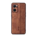 For OPPO Reno7 5G AZNS 3D Embossed Skin Feel Phone Case(Brown)