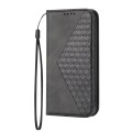 For Samsung Galaxy A73 5G Cubic Grid Calf Texture Magnetic Closure Leather Phone Case(Black)