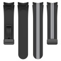 For Samsung Galaxy Watch5 Pro Two-color Stripe Silicone Watch Band(Black Grey)