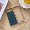 For Xiaomi Mix Fold 2 Genuine Leather Xiaoya Series Nano Plating Phone Case(Dark Green)