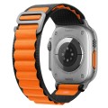 For Apple Watch Ultra 49mm Nylon Watch Band (Black+Orange)