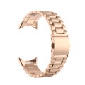 For Google Pixel Watch Three Strains Stainless Steel Metal Watch Band(Rose Gold)