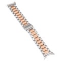 For Google Pixel Watch Three Strains Stainless Steel Metal Watch Band (Silver+Rose Gold)