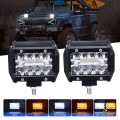 4 inch 13W 3 Row Car LED Strip Light Working Refit Off-road Vehicle Lamp Roof Strip Light with Yello
