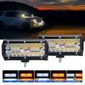 7 inch 15W 3 Row Car LED Strip Light Working Refit Off-road Vehicle Lamp Roof Strip Light with Yello