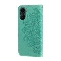 For vivo Y16 / Y02s 7-petal Flowers Embossing Leather Phone Case(Green)