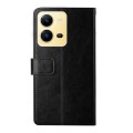 For vivo X80 Lite/V25 5G HT01 Y-shaped Pattern Flip Leather Phone Case(Black)