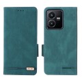 For vivo Y22s / Y35 Magnetic Clasp Leather Phone Case(Green)