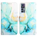 For TCL 30 5G/30+ 5G PT003 Marble Pattern Flip Leather Phone Case(Green LS003)
