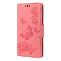 For Motorola Moto E22 / E22i Butterfly Embossed Horizontal Flip Leather Phone Case(Pink)