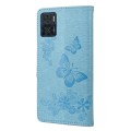 For Motorola Moto E22 / E22i Butterfly Embossed Horizontal Flip Leather Phone Case(Blue)
