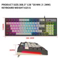HXSJ V600 96-key RGB Backlit Dual-color Injection-molded Wired Gaming Keyboard