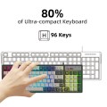HXSJ V600 96-key RGB Backlit Dual-color Injection-molded Wired Gaming Keyboard
