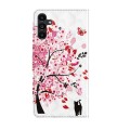 For Samsung Galaxy A14 5G 3D Painting Pattern TPU + PU Phone Case(Cat Under The Tree)