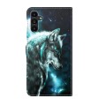 For Samsung Galaxy A14 5G 3D Painting Pattern TPU + PU Phone Case(Wolf)