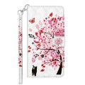 For Samsung Galaxy S23 5G 3D Painting Pattern TPU + PU Phone Case(Cat Under The Tree)
