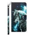 For Samsung Galaxy S23 5G 3D Painting Pattern TPU + PU Phone Case(Wolf)