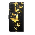 For Samsung Galaxy S23+ 5G 3D Painting Pattern TPU + PU Phone Case(Gold Butterfly)