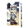 For Samsung Galaxy A14 5G 3D Painted Leather Phone Case(Naughty Cat)