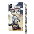 For Samsung Galaxy A04 3D Painted Leather Phone Case(Naughty Cat)
