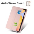 For Samsung Galaxy Tab S6 Lite Acrylic 3-folding Smart Leather Tablet Case(Ice Pink)