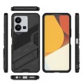 For vivo Y35 4G Global PC + TPU Shockproof Phone Case with Invisible Holder(Black)