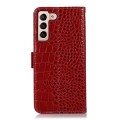 For Samsung Galaxy S23 5G Crocodile Top Layer Cowhide Leather Phone Case(Red)