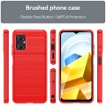 For Xiaomi Redmi Note 11R Brushed Texture Carbon Fiber TPU Phone Case(Red)