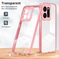 For vivo Y35 4G 2022 Global / Y22 4G 3 in 1 Clear TPU Color PC Frame Phone Case(Pink)
