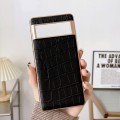 For Google Pixel 6 Pro Crocodile Texture Genuine Leather Electroplating Phone Case(Black)