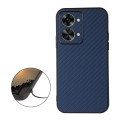 For OnePlus Nord 2T Accurate Hole Carbon Fiber Texture PU Phone Case(Blue)