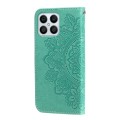 For Honor X8 5G / X6 7-petal Flowers Embossing Leather Phone Case(Green)