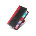 For Samsung Galaxy A04 Contrast Color Side Buckle Leather Phone Case(Red+Black)